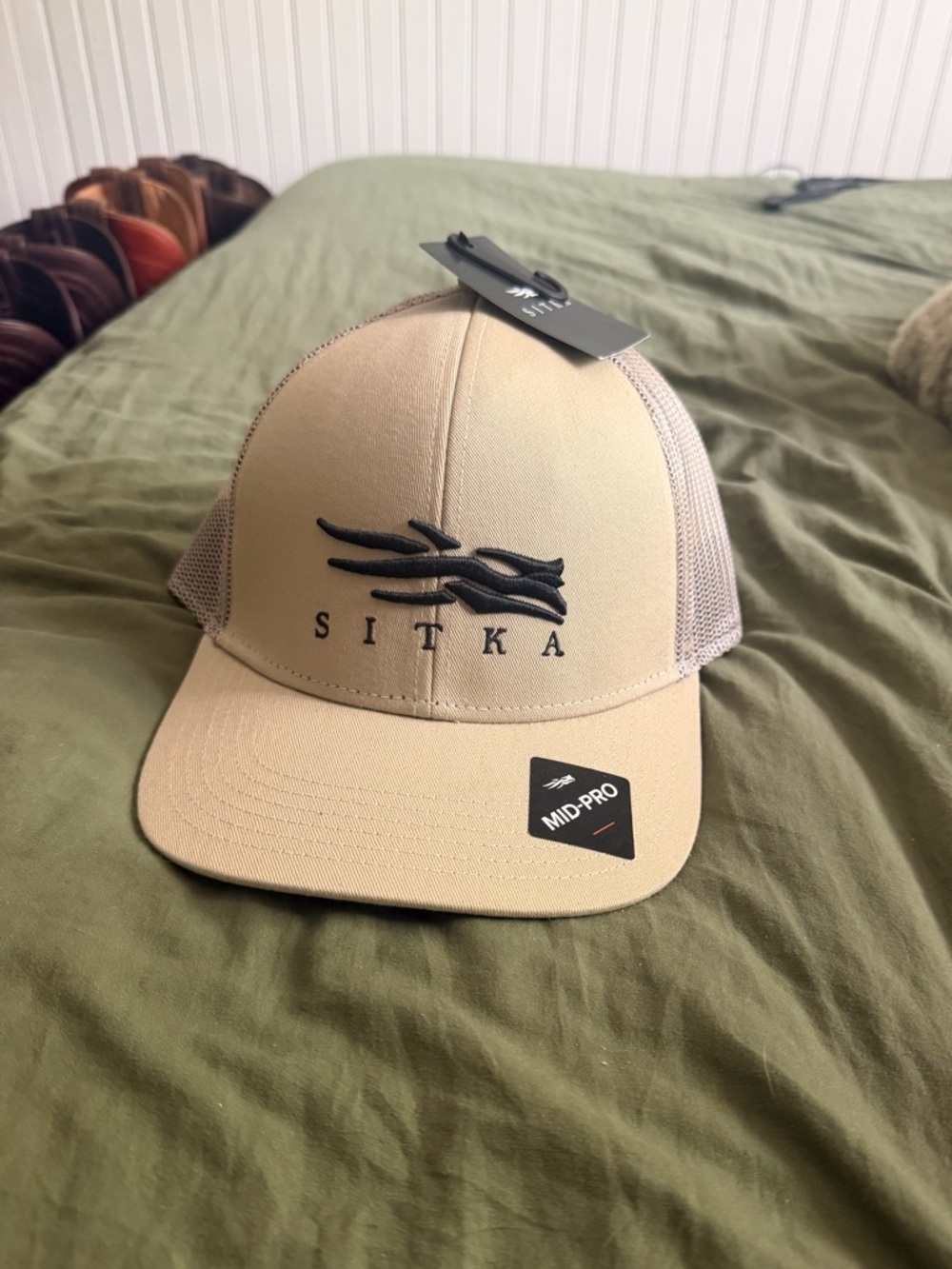 NWT Sitka Mesh Back Trucker Hat in Tan
